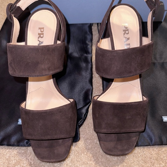 Prada brown suede platforms, size 38/8 US - Picture 4 of 10